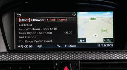 iPod menu in BMW iDrive professional